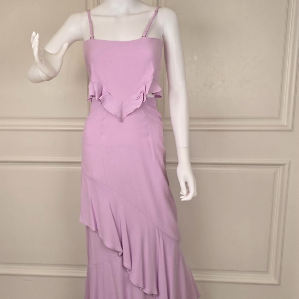 Elegant Lavender Ruffle Dress